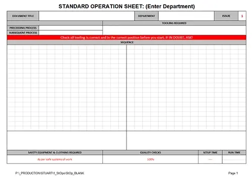 Standard Operating Procedures - template