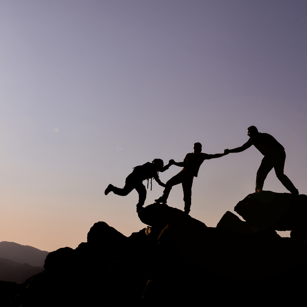 Teamwork on mountains