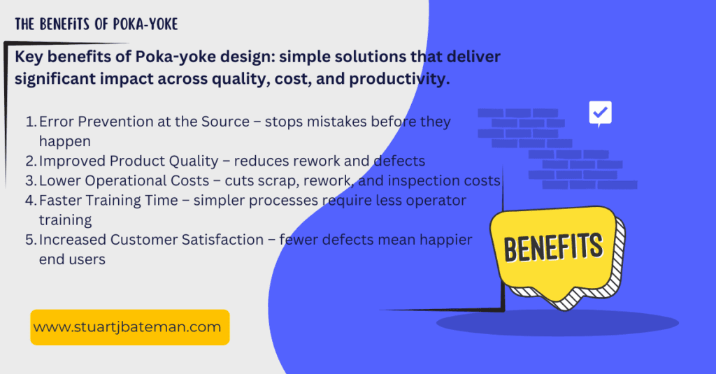 Poka-yoke design - Benefits